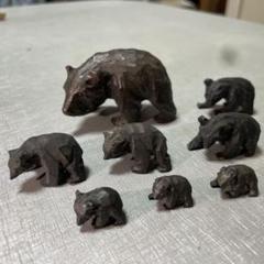 木彫り熊 一刀彫り ミニチュア8体セット50年前昭和レトロ北海道アイヌ 木彫り熊 一刀彫り ミニチュア8体セット50年前昭和レトロ北海道