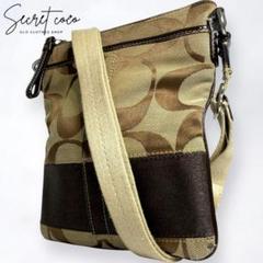おすすめ COACH コーチ キャンバス シグネチャー ショルダーバッグ 茶