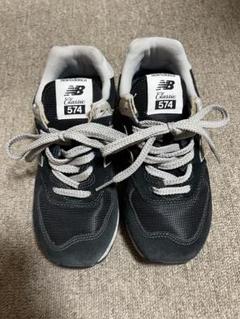 未使用級 ニューバランス スニーカー 574 厚底 黒 24 レザー New Balance 574 厚底スニーカー Black (New Balance/スニーカー