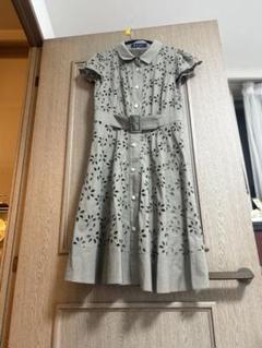 (新品未使用タグ付き)MY GRACY フレアスリーブ 半袖ワンピース 38 A6367 エムズグレイシー 半袖ワンピース ロング フレア 綿 黒 40