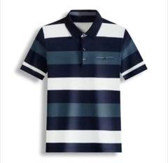 【クラシックで上品】カジュアルポロシャツ（ブルー×ネイビー×ホワイト）