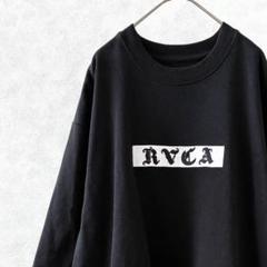 RVCA スウェット トレーナー 半袖 ボックスロゴ刺繍 ポケット付き ゆるだぼ