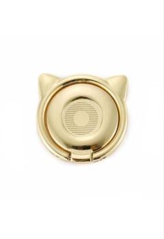 スマホリング 猫耳 ホールドリング 薄型 バンカーリング 落下防止 ゴールド