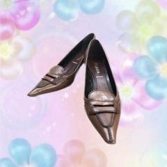 ヴィンテージ PRADA プラダ 37 メタル アイレットミュールヒール Y2k ヴィンテージ PRADA プラダ 37 メタル アイレットミュールヒール