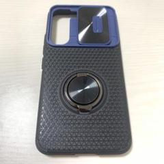 Samsung Galaxy S22 青　ブルー　リング　スライドカメラカバー