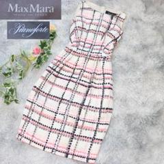 MAX MARA ✨マックスマーラ✨ノースリーブワンピース　チェック　シルク混