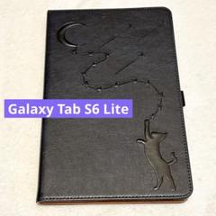 Galaxy Tab S6 Lite 10.4 用ケース カバー ブラック 猫