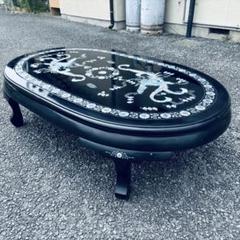 韓国　青貝螺鈿細工漆塗彫刻高級脚付折り畳みミニテーブル　鳳凰と花の装飾　未使用品 楽天市場】韓国漆塗り丸角お膳(中)□oz-ume03-sおぜんテーブル足