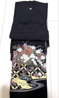 黒留袖セット　黒留袖、帯、羽織、帯揚げ帯締め、肌襦袢、センスセット