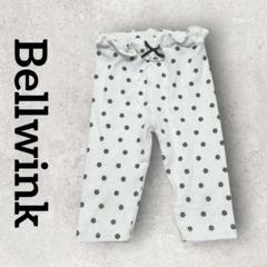 Bellwink キッズ レギンスパンツ 花柄 ストレッチパンツ (90) 白系