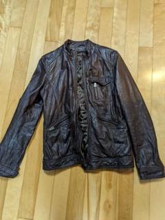 モルガンオム 黒レザーシングルライダースジャケット 黒 レザー シングルライダースジャケット