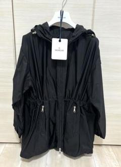MONCLER ブラック フード付きフリルパーカーsize2 MONCLER ブラック フード付きフリルパーカーsize2