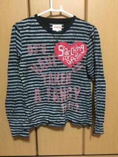 ブラック ストライプ 長袖 Tシャツ