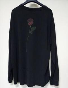 バレンシアガ 長袖カットソー 薔薇 ダメージ加工 黒 M