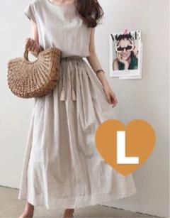 ワンピース レディース ロング マキシ フレア リネンワンピース