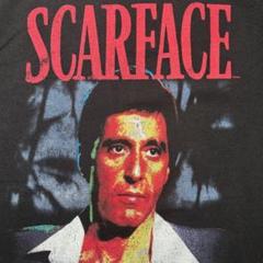 スカーフェイス　半袖　Tシャツ　アルパチーノ　83年映画　ムービー　プリント　黒