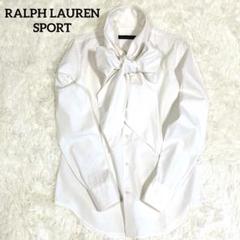 【美品】ラルフローレン スポーツ ブラウス リボンタイ ホワイト シャツ 清楚系 美品】ラルフローレン スポーツ ブラウス リボンタイ ホワイト