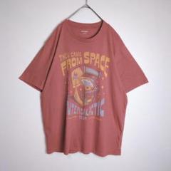 Tシャツ (XL) オールドネイビー プリント 大きめサイズ 苺色系 古着