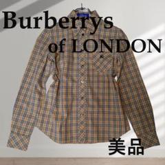 【美品】バーバリーズ ノバチェック 長袖 サイズ38 レディース ブルーレーベル