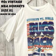 メイドイン90sUSA90sビンテージ古着NBAホーネッツバックプリントTシャツ