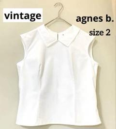 agnes b.　コットン ブラウス　シャツ ノースリーブ　【ヴィンテージ品】✨