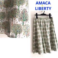 AMACA＆liberty ひざ丈フレアースカート