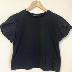 ZARA ブラック コットン　パフスリーブ Tシャツのサムネイル