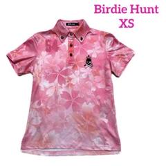 ⭐️バーディーハント 半袖ポロシャツ　ゴルフウェア　桜　ピンク　スカル　XS＊QG