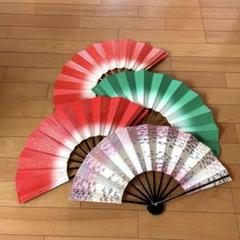 扇子、日本舞踊、舞扇子、ダンス、バレエ４本おまとめ、巾着袋付き