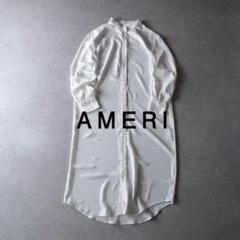 美品 AMERI バンドカラーワンピース ホワイト シャツワンピース アメリ Z