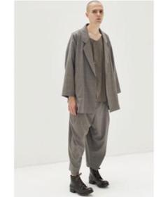 【週末セール】 basisbroek チェックワイドテーパードパンツ 黒