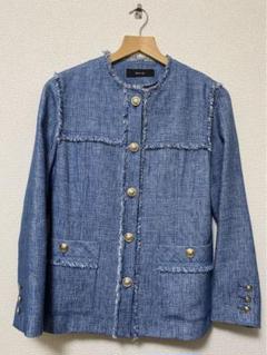 【極美品】allureville アイボリー ノーカラーツイードジャケット ツイードノーカラージャケット | allureville (Women