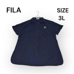 【FILA】 フィラ （3L） 半袖ポロシャツ キーネック チュニック丈
