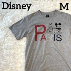 ディズニーTシャツ グレー M ミッキー ドナルド PARIS 古着