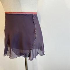 【ジュニアサイズ】紫×ピンク　ショート丈　バレエ巻きスカート　バレエスカート