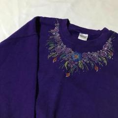 US輸入 レトロデザイン ゆるだぼネイティブデザインスウェット 紫