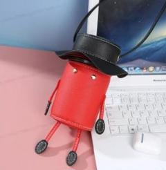 y06DIYハンドメイド ジェントルマンおじカワ小物入れフルセット針糸付赤231