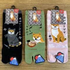 【新品】柴犬柄 足袋ソックス 3足セット 忍者 ラーメン 桜柄 26〜29cm