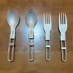 軽量チタンスプーン&チタンフォーク2セット
