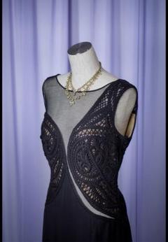 美品　タダシショージ　ロング　ワンピース　総レース　切り替え　ベージュ　S 美品タダシショージロングワンピース総レース切り替えベージュS