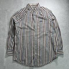【美品】chaps 90s チャップス 長袖 シャツ ストライプ グレー L