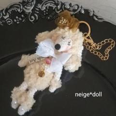 モコモコ☆トイプのバッグチャーム(バニラ)　ハンドメイド　トイプードル　可愛い