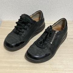 美品 フィンコンフォート コンフォートシューズ ベルクロ 黒 24.5 美品 フィンコンフォート コンフォートシューズ ベルクロ 黒