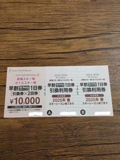 かぐらスキー場 苗場スキー場 早割1日券 引換券×2回 - メルカリ