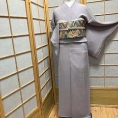 ［2264］色無地 草花地紋 一つ紋 五三桐 正絹 着物 袷 2264］色無地 草花地紋 一つ紋 五三桐 正絹 着物 袷