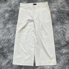 【INDIVI】ワイドパンツ ホワイト (38) ワールド 日本製
