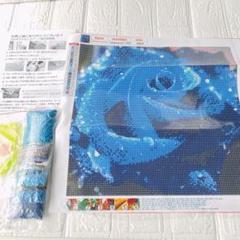 ダイヤモンドアート バラ ブルー 花　ビーズアート 5D 30×30ｃｍ
