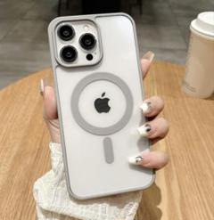 MagSafe対応 クリア iPhoneケース　グレー