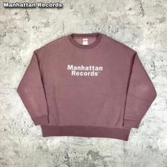 マンハッタンレコード スウェット 裏起毛 古着 ロゴプリント メルロー Mのサムネイル