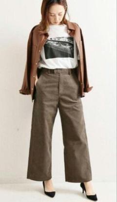 完売美品⭐イエナ コーデュロイワイドパンツ 38サイズ カーキモスグリーン